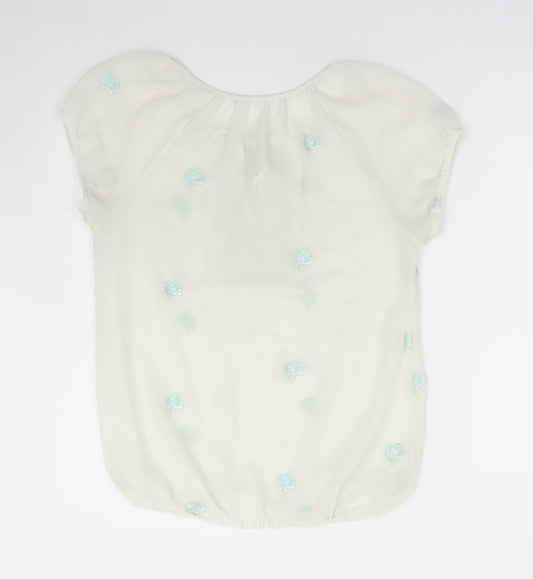 Womens UK Size M Preworn White Basic Blouse