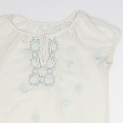 Womens UK Size M Preworn White Basic Blouse