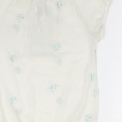 Womens UK Size M Preworn White Basic Blouse