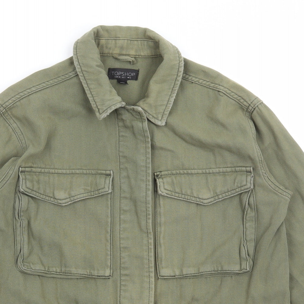 Womens UK Size 6 Topshop Green Jacket