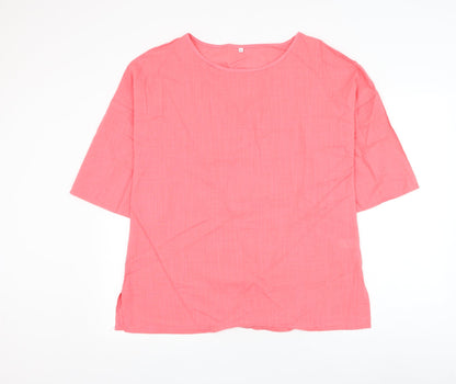 Womens UK Size XL Preworn Pink Basic Blouse