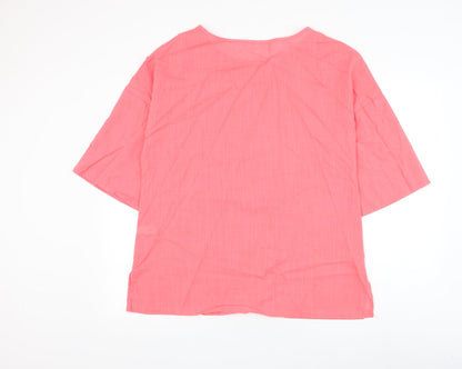 Womens UK Size XL Preworn Pink Basic Blouse