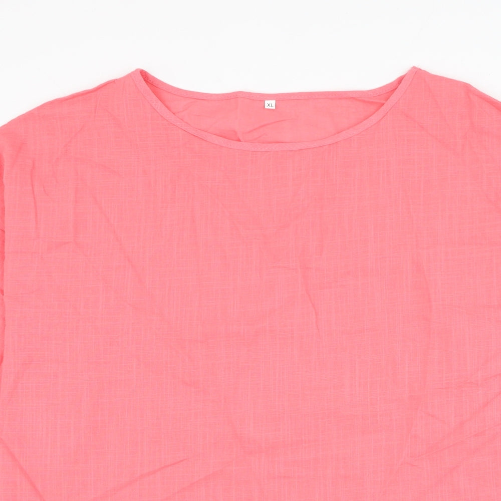 Womens UK Size XL Preworn Pink Basic Blouse