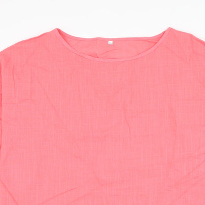 Womens UK Size XL Preworn Pink Basic Blouse