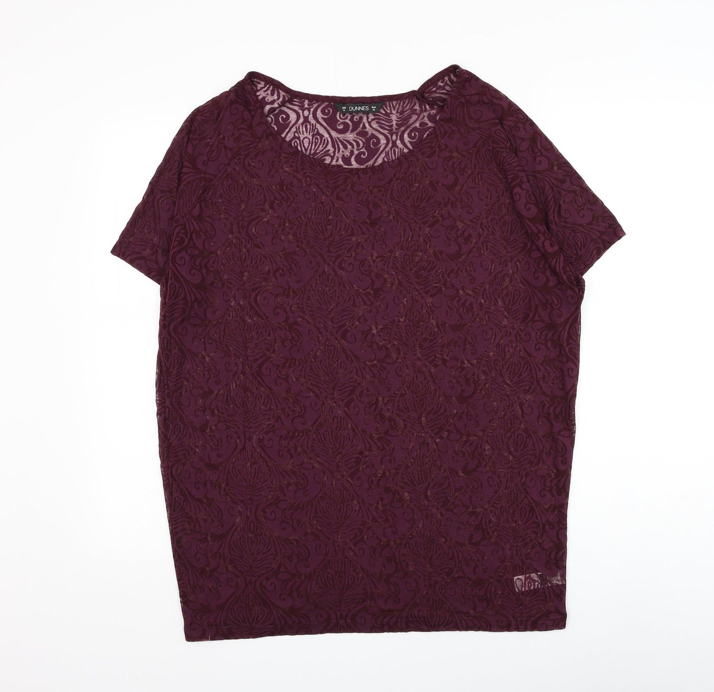 Womens UK Size 14 Dunnes Stores Purple Basic T-Shirt