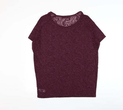 Womens UK Size 14 Dunnes Stores Purple Basic T-Shirt