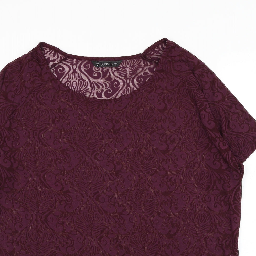 Womens UK Size 14 Dunnes Stores Purple Basic T-Shirt