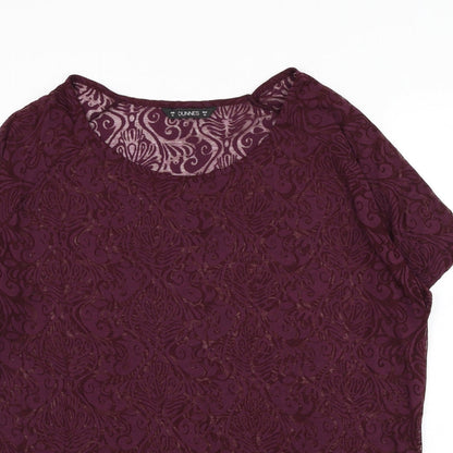 Womens UK Size 14 Dunnes Stores Purple Basic T-Shirt