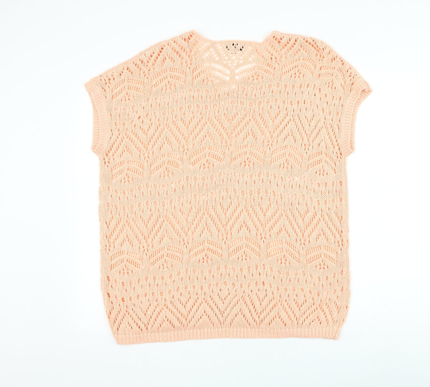 F&F Womens Pink Round Neck Polyester Vest Jumper Size 14