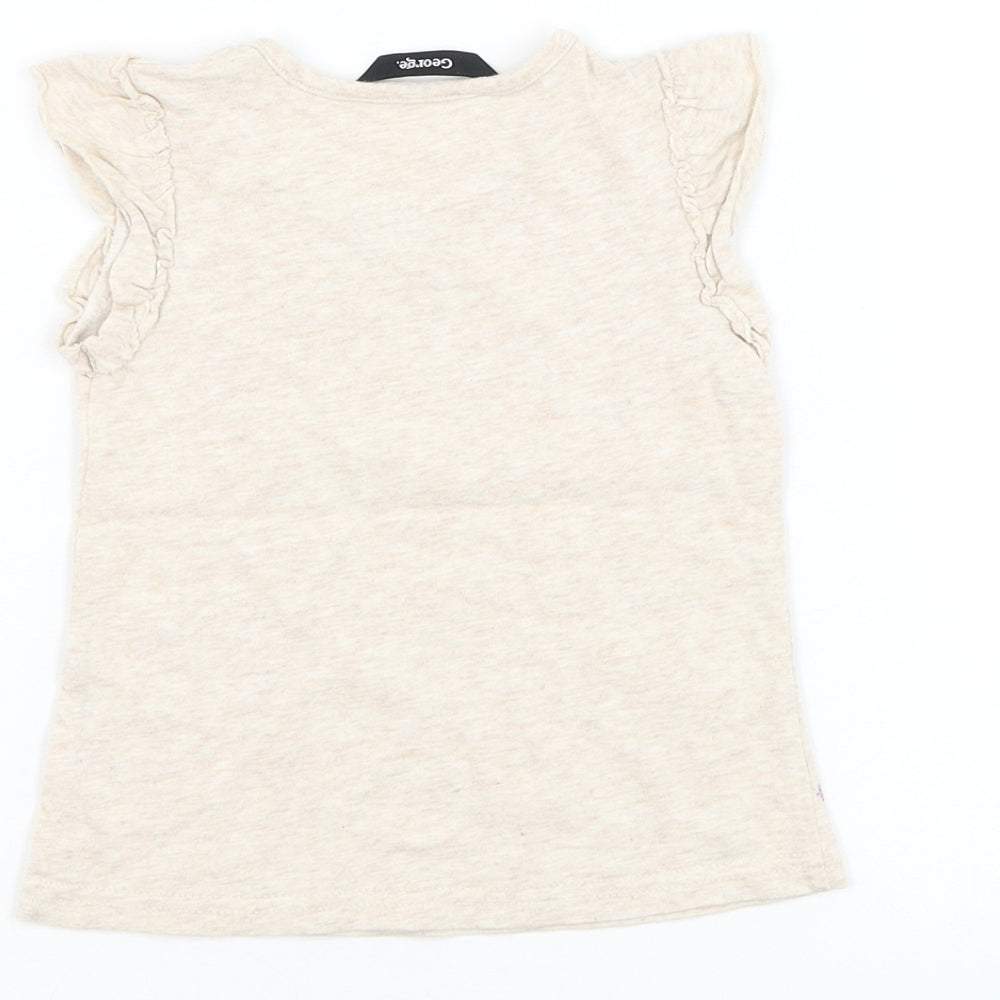 George Girls Beige Cotton Pullover Tank Size 12-18 Months Round Neck Pullover - Balloon
