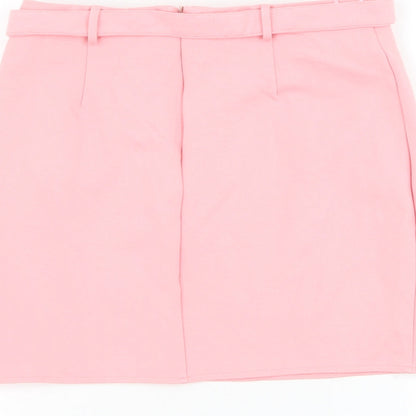 Love & Other Things Womens Pink Polyester Straight & Pencil Skirt Size S Zip - Belted
