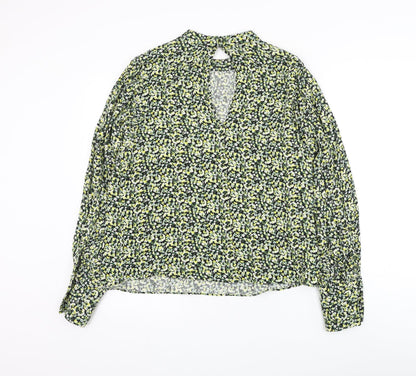 Womens UK Size M H&M Green Basic Blouse