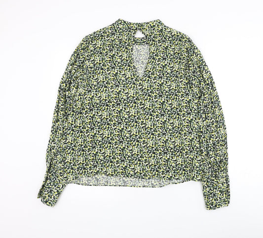 Womens UK Size M H&M Green Basic Blouse