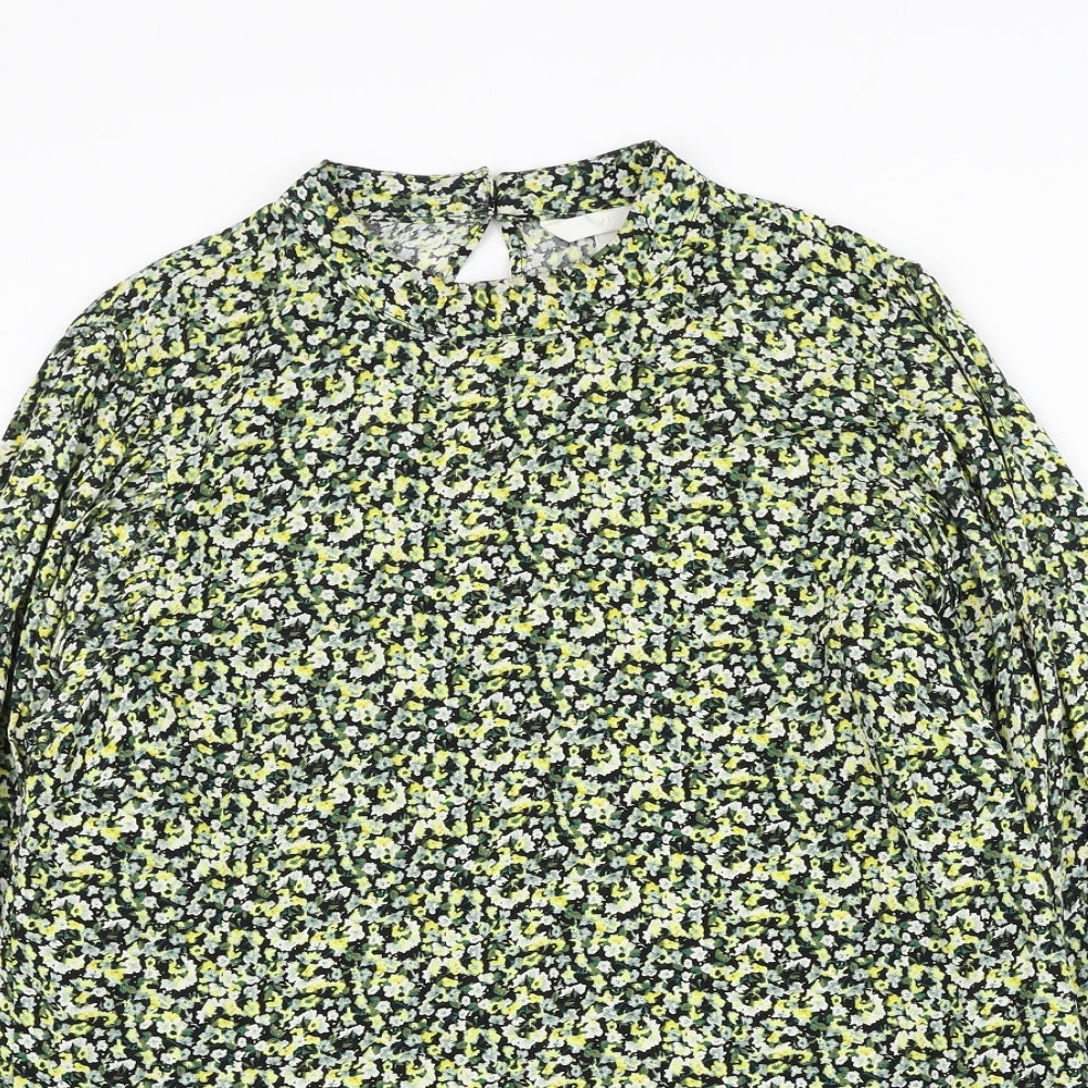 Womens UK Size M H&M Green Basic Blouse