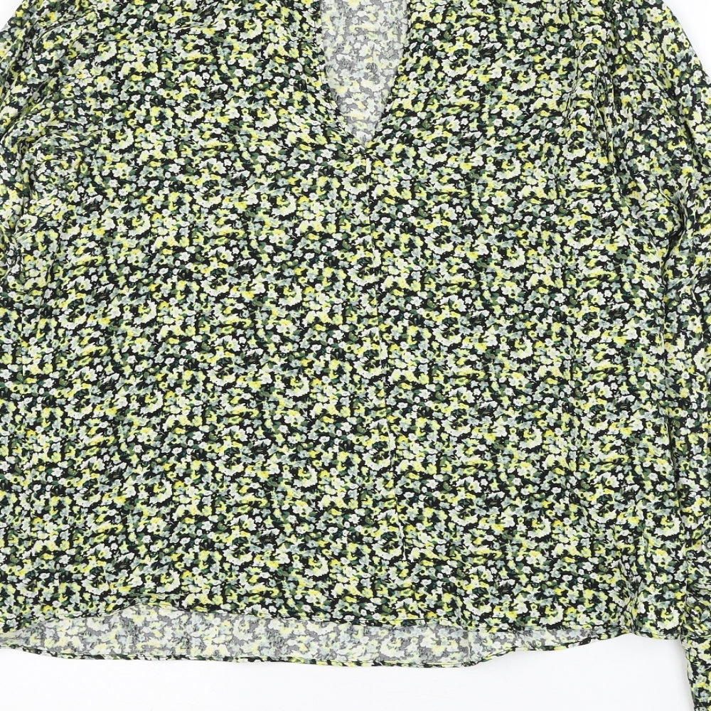 Womens UK Size M H&M Green Basic Blouse