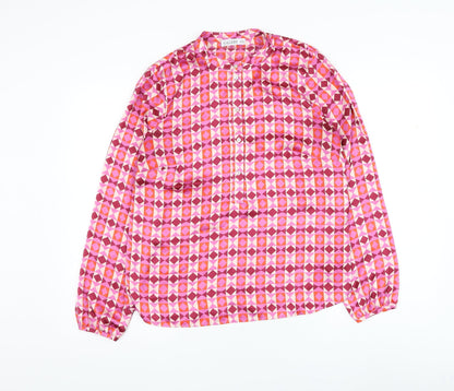 Womens UK Size 10 Gallery Pink Basic Button-Up