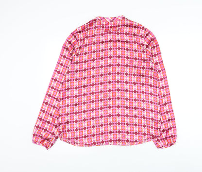 Womens UK Size 10 Gallery Pink Basic Button-Up