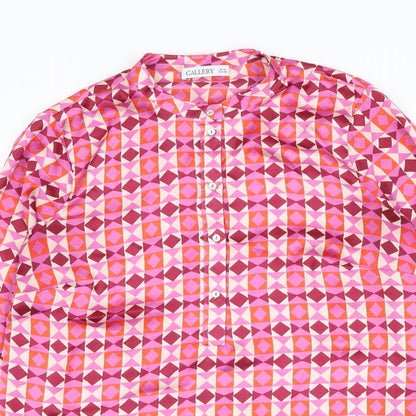 Womens UK Size 10 Gallery Pink Basic Button-Up