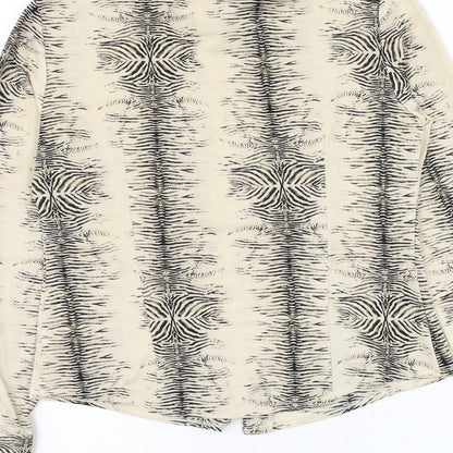 Womens UK Size 8 Debenhams Beige Basic Button-Up