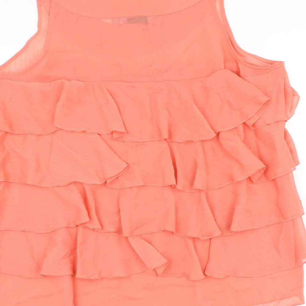 Epilogue Womens Pink Polyester Basic Blouse Size 20 Round Neck