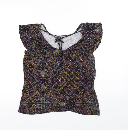 TU Womens Multicoloured Geometric Viscose Jersey Tank Size 14 Round Neck