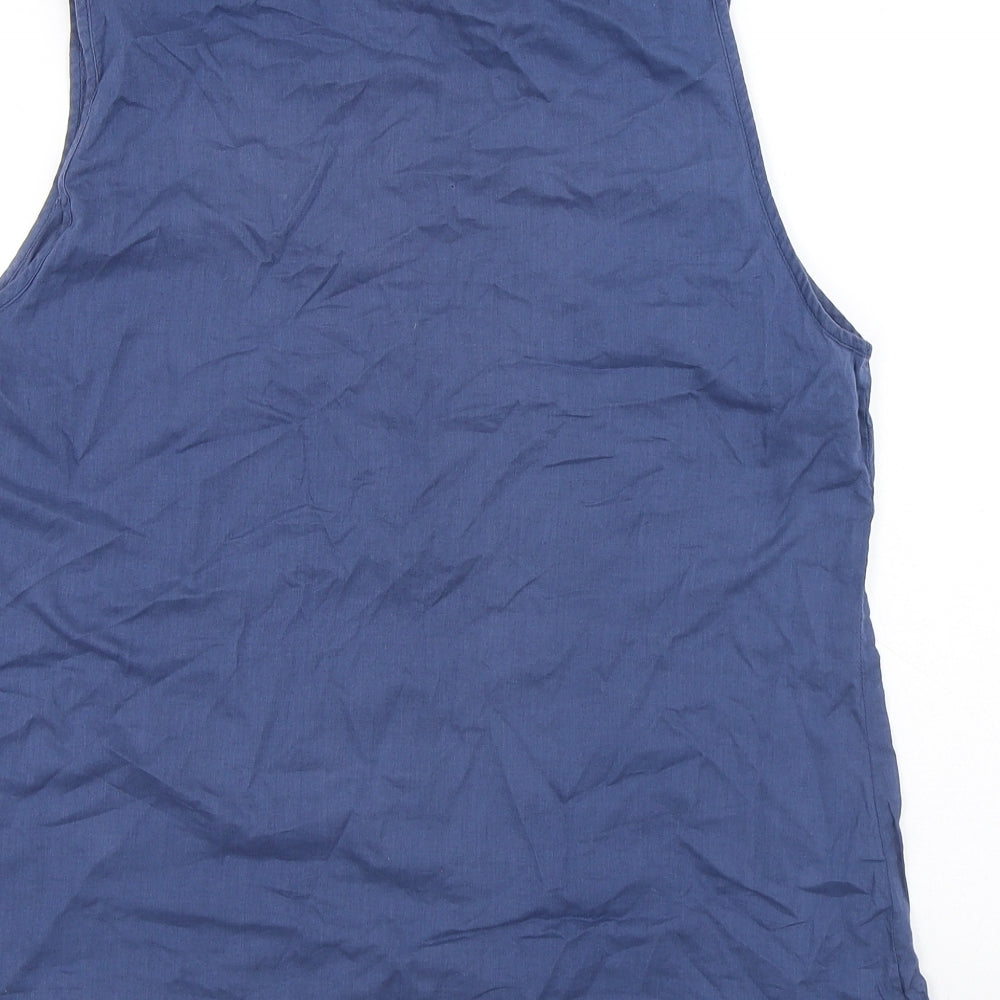 Beth Jordan Womens Blue Cotton Basic Tank Size M Round Neck