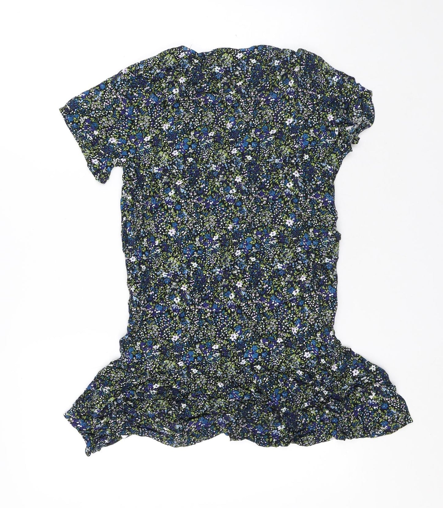 Jack Wills Womens Multicoloured Floral Viscose T-Shirt Dress Size 6 Round Neck - Flowers