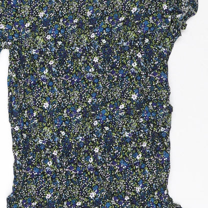 Jack Wills Womens Multicoloured Floral Viscose T-Shirt Dress Size 6 Round Neck - Flowers
