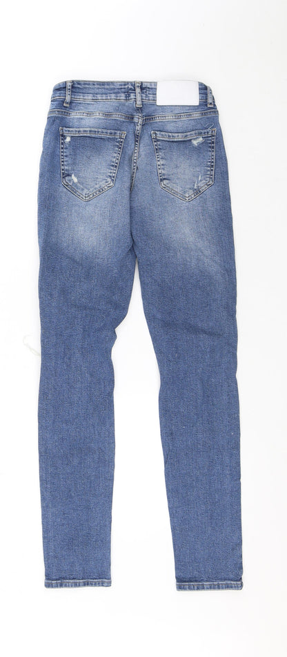 Boohoo Mens Blue Polyester Skinny Jeans Size 28 in L29 in Regular Button