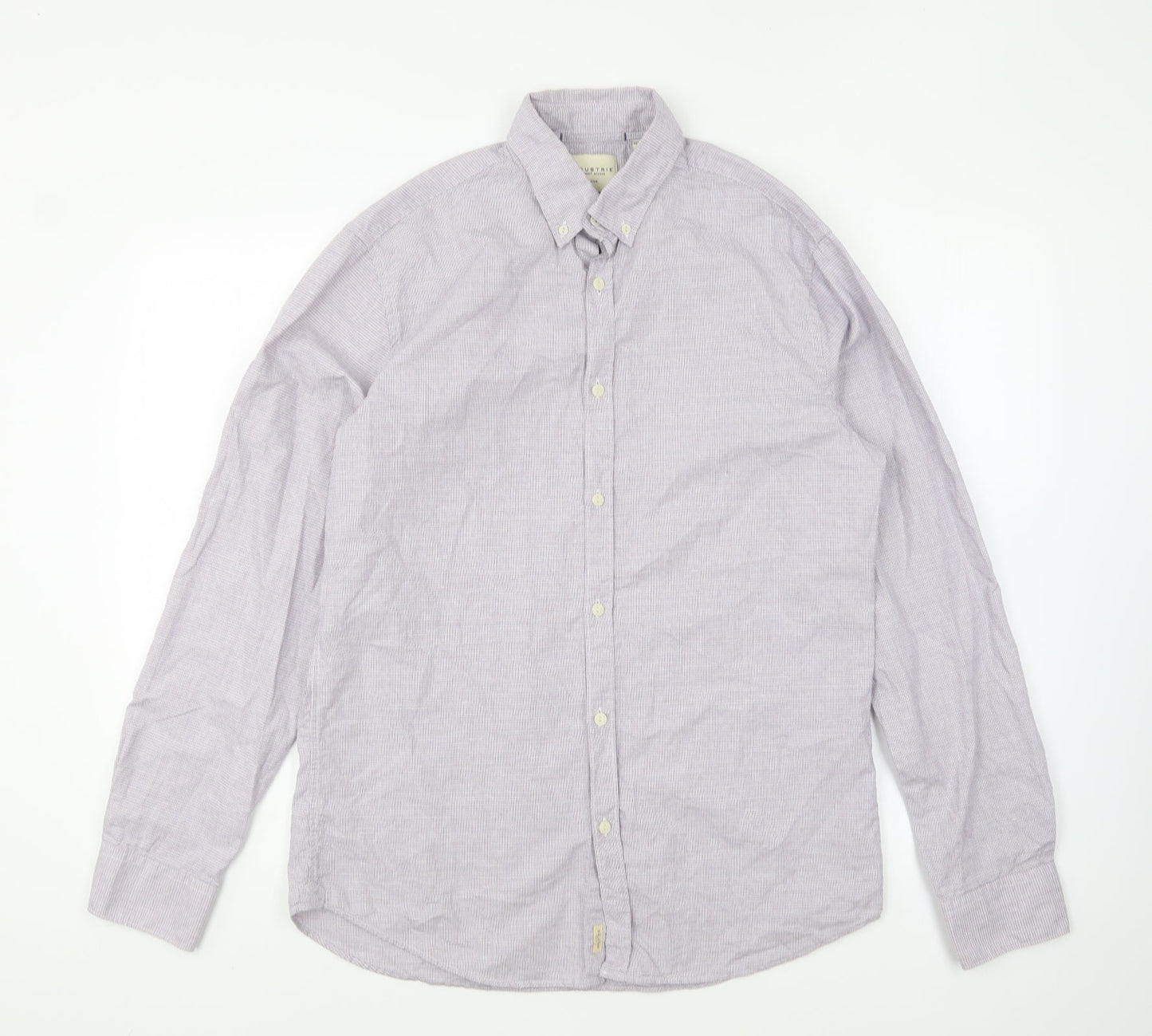 Mens UK Size M Industrie Purple  Button-Up Long Sleeve Casual Shirt