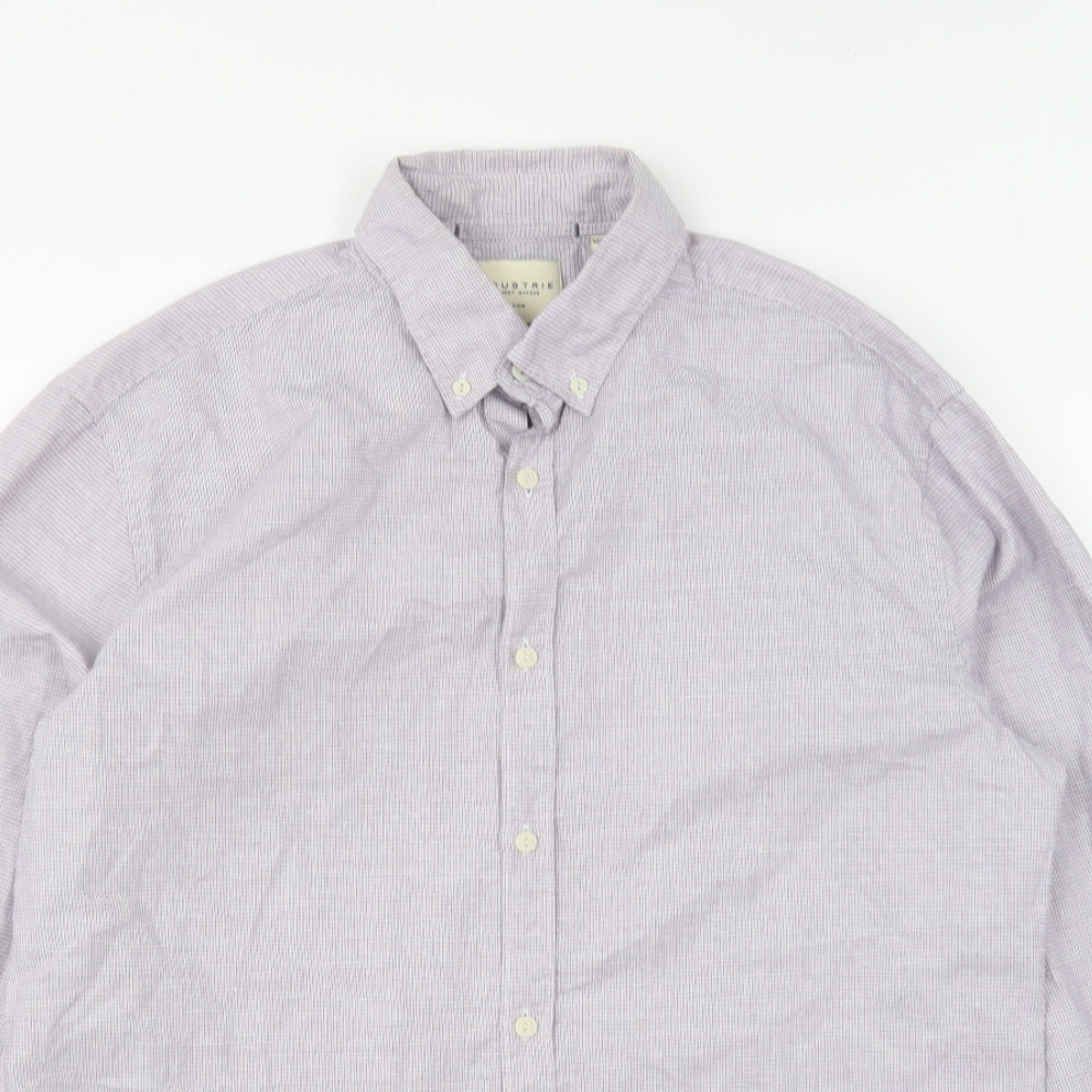 Mens UK Size M Industrie Purple  Button-Up Long Sleeve Casual Shirt