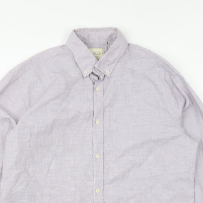 Mens UK Size M Industrie Purple  Button-Up Long Sleeve Casual Shirt