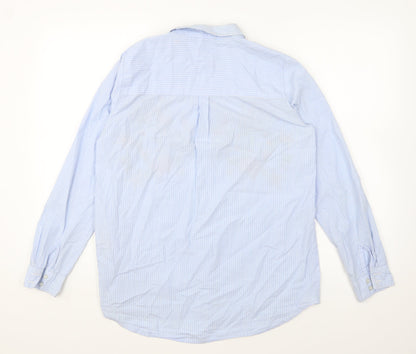 Womens UK Size 8 Only Blue Basic Button-Up