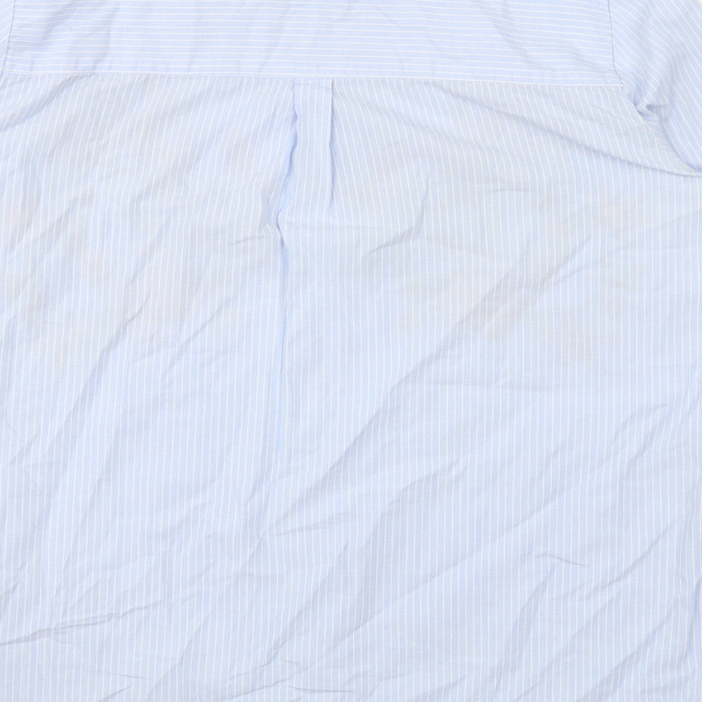 Womens UK Size 8 Only Blue Basic Button-Up
