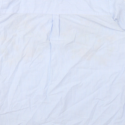Womens UK Size 8 Only Blue Basic Button-Up