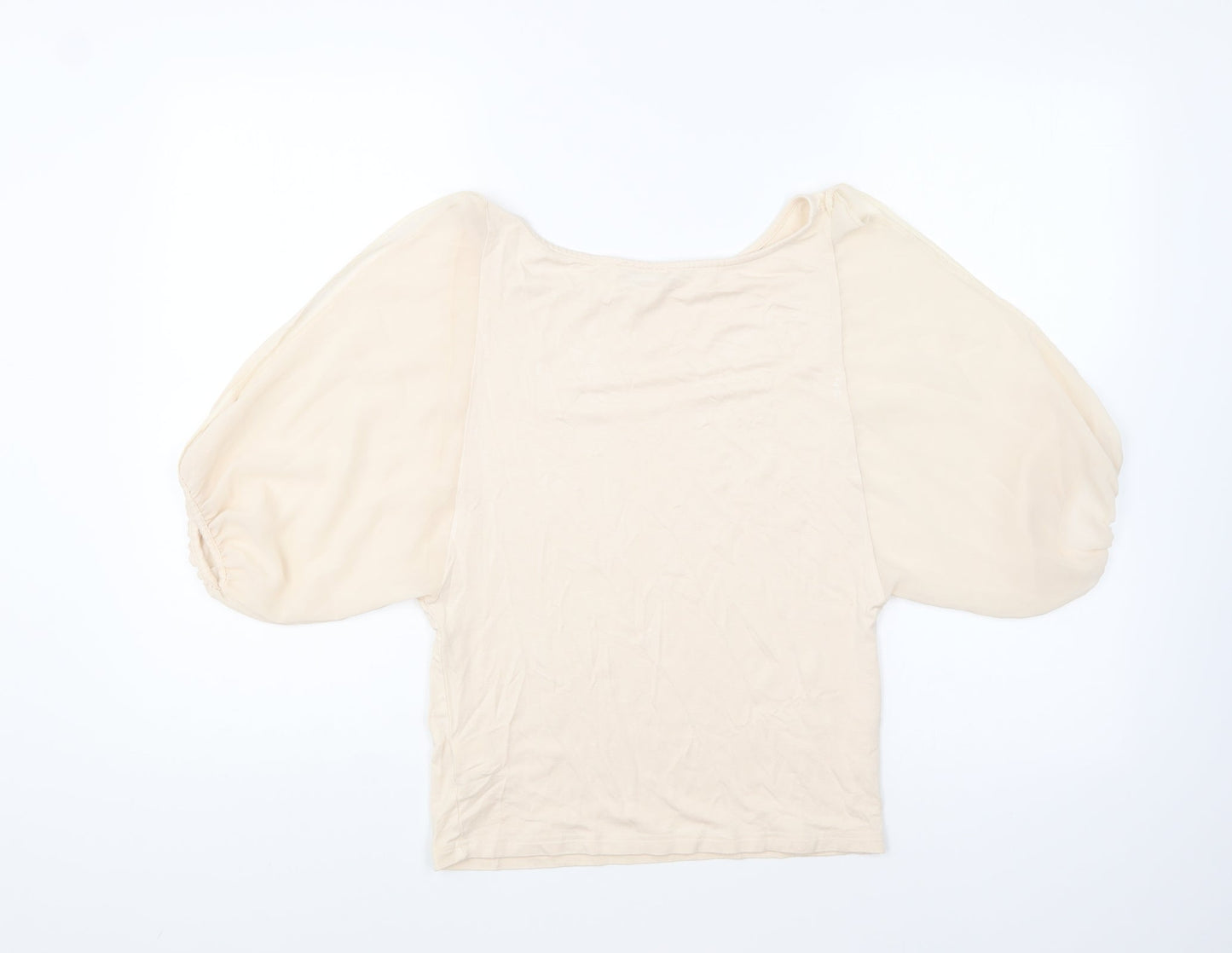 Womens UK Size 10 River Island Beige Basic Blouse
