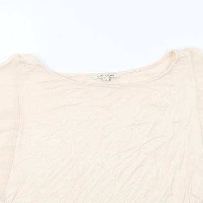 Womens UK Size 10 River Island Beige Basic Blouse