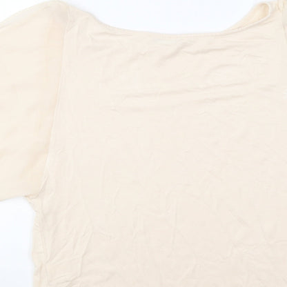 Womens UK Size 10 River Island Beige Basic Blouse