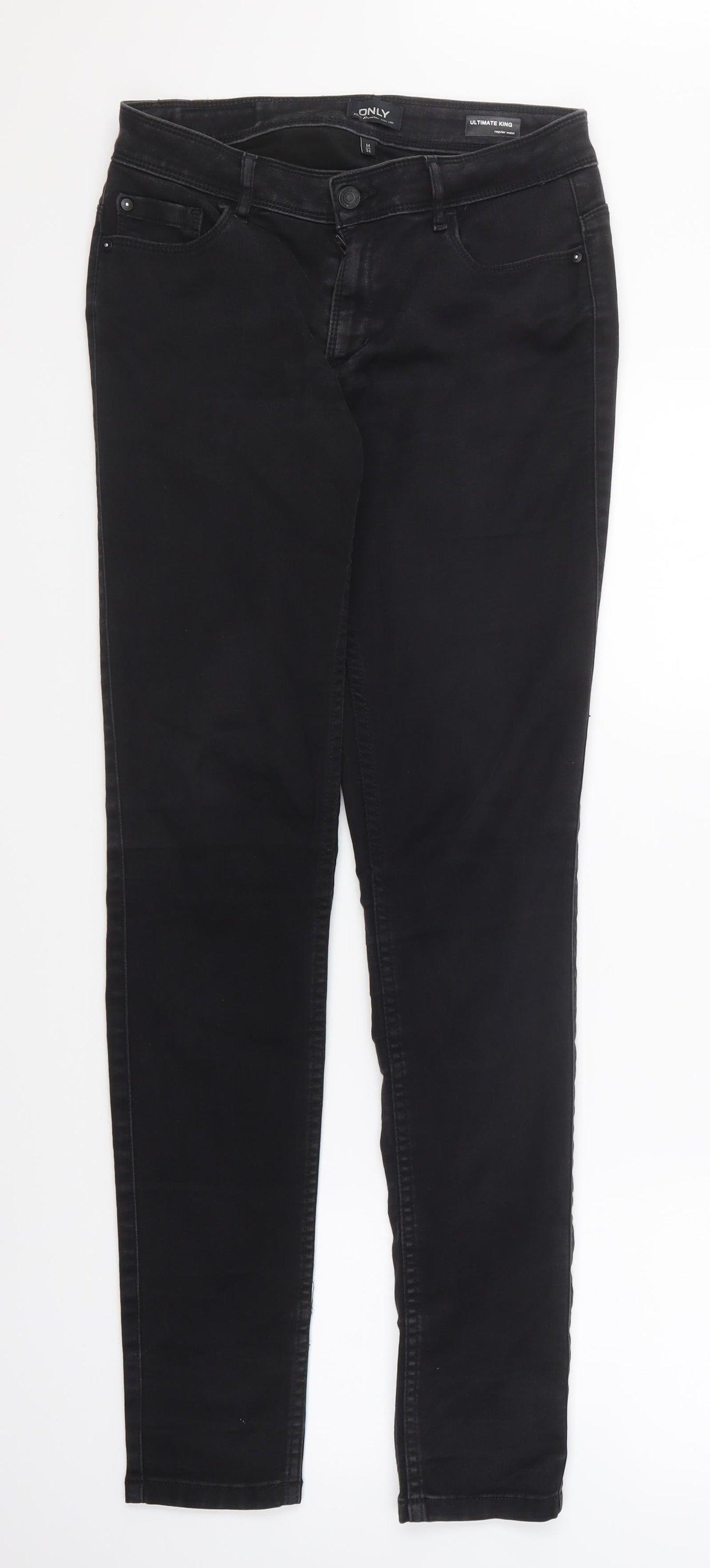 Only Womens Black Cotton Skinny Jeans Size 34 in L30 in Regular Button