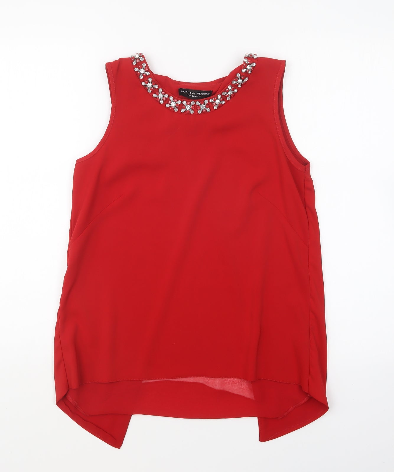 Womens UK Size 8 Dorothy Perkins Red Basic Blouse