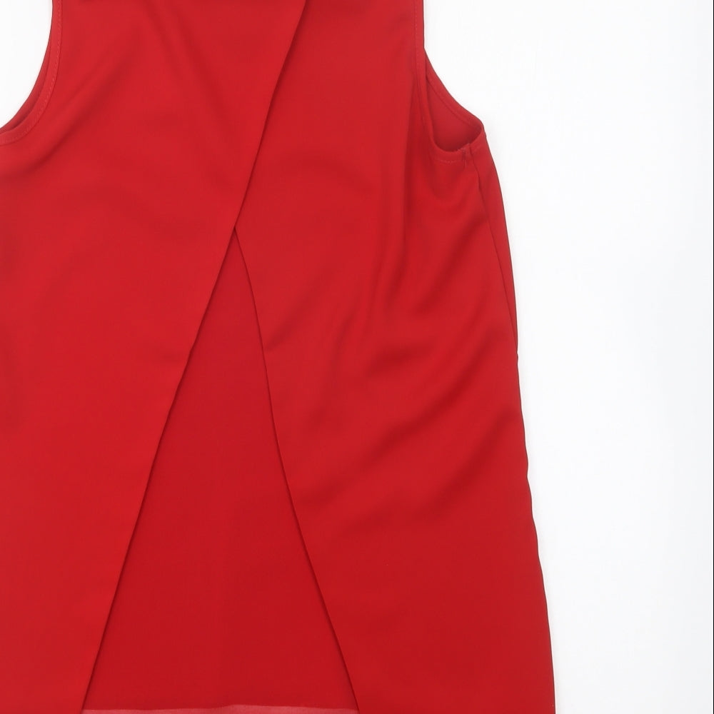 Womens UK Size 8 Dorothy Perkins Red Basic Blouse