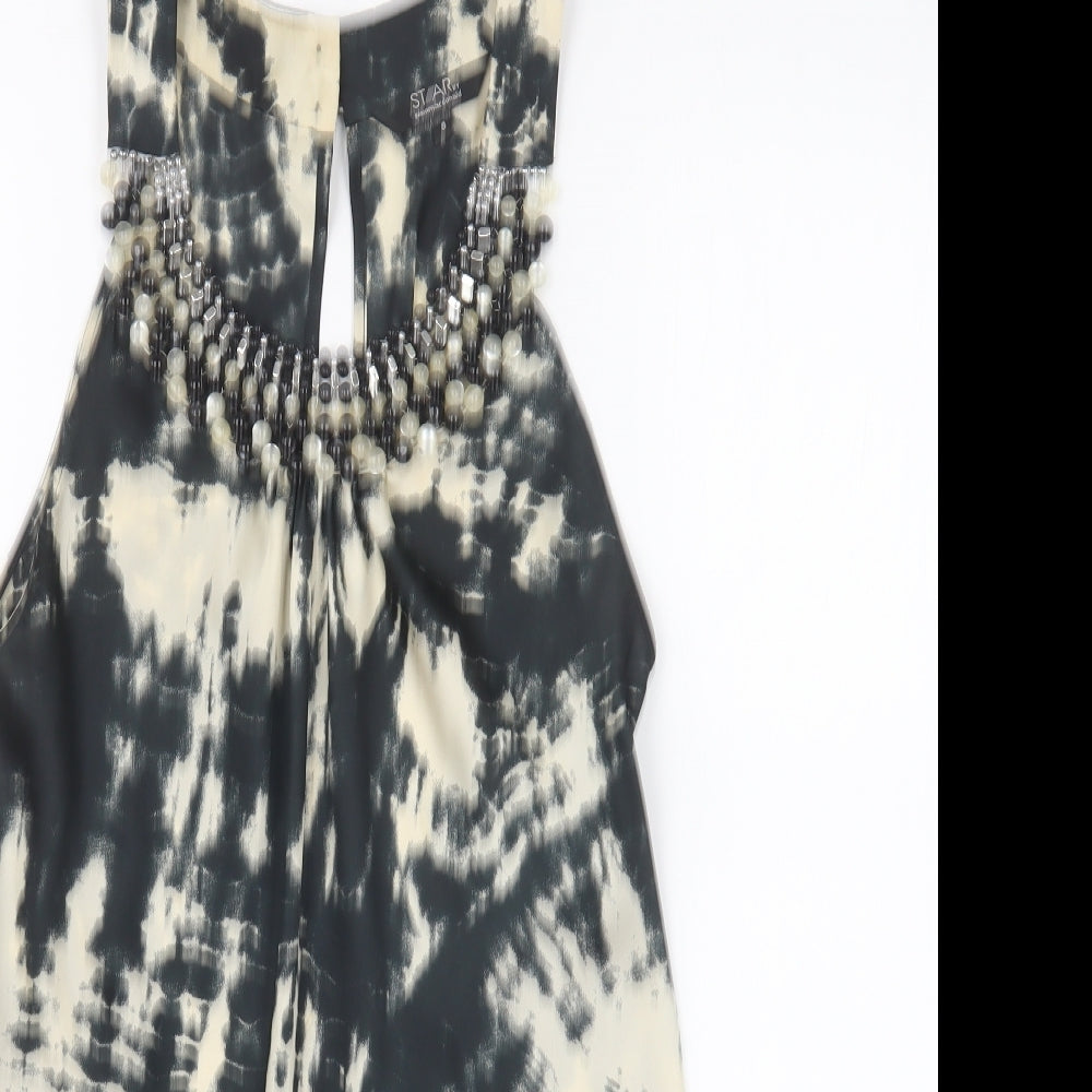 Womens UK Size 8 Julien Macdonald Beige Basic Blouse