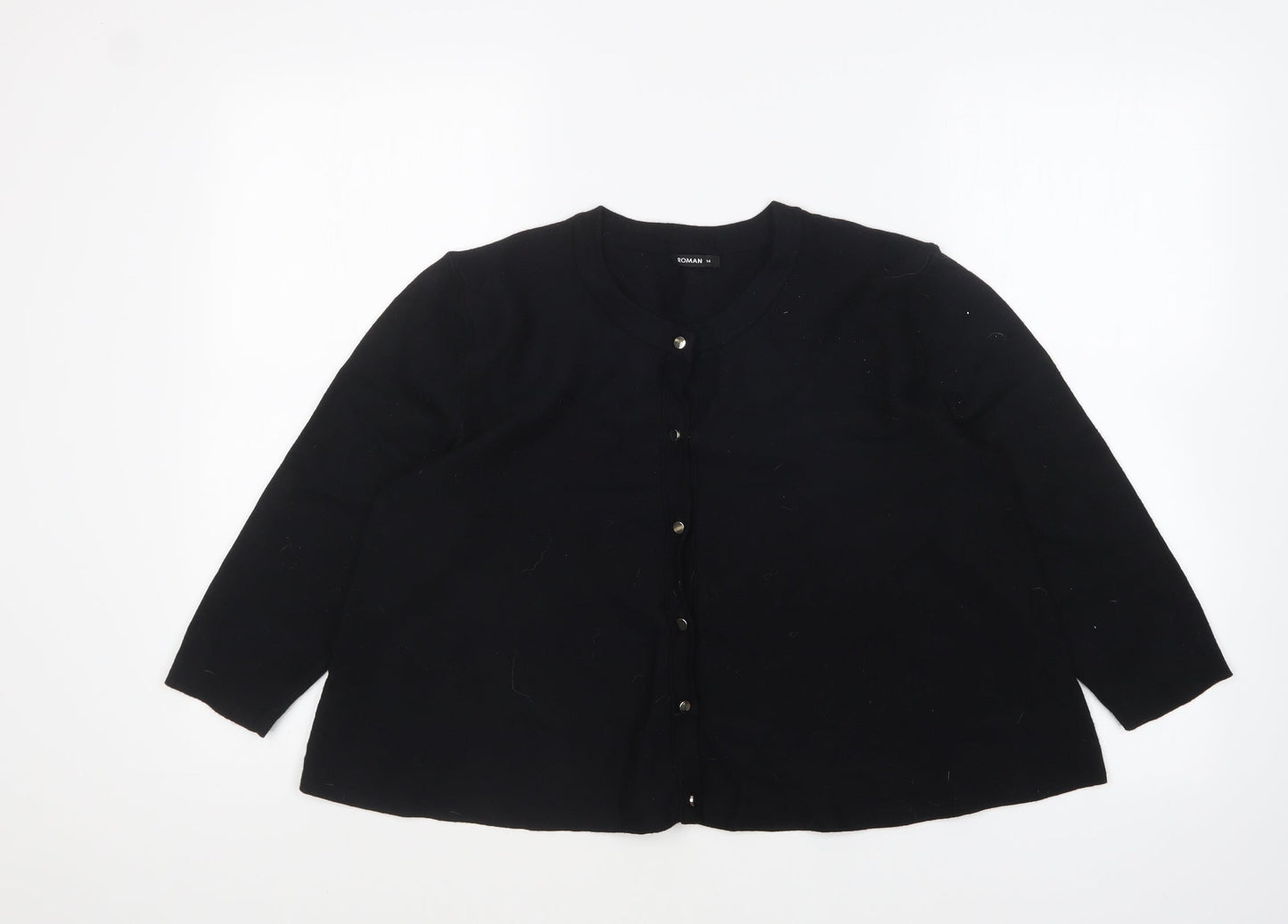 Womens UK Size 14 Roman Black Cardigan Jumper
