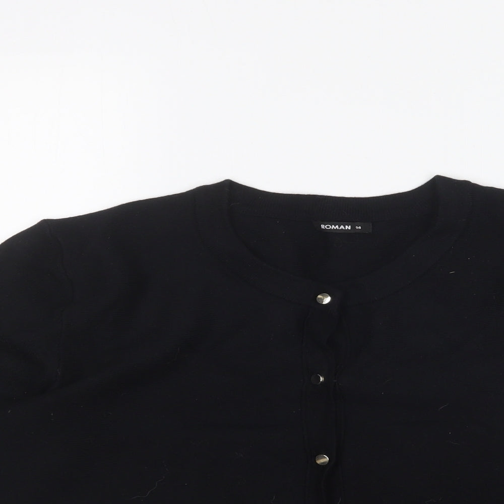 Womens UK Size 14 Roman Black Cardigan Jumper