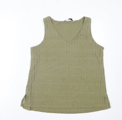 Womens UK Size M Dunnes Stores Green Basic Tank