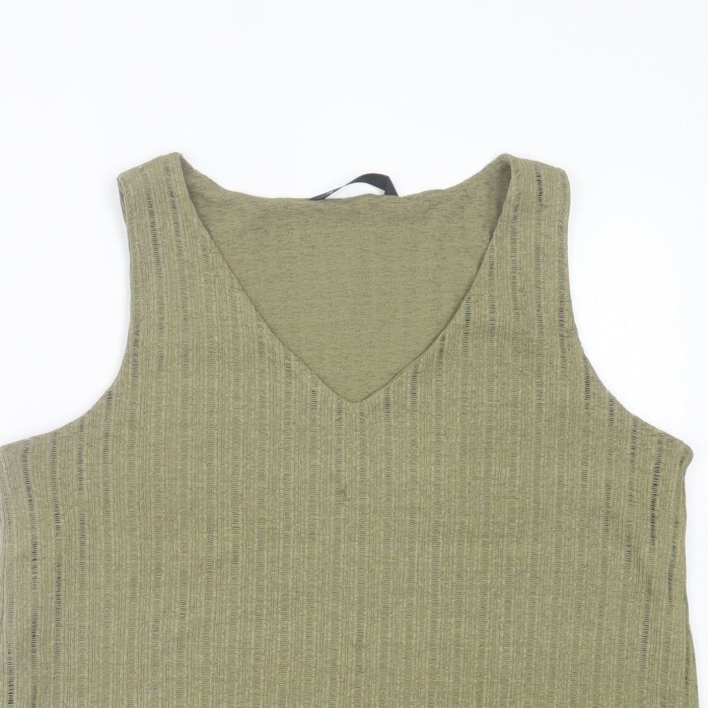 Womens UK Size M Dunnes Stores Green Basic Tank