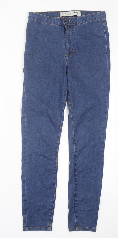 Denim & Co. Womens Blue Cotton Skinny Jeans Size 10 L27 in Regular Button