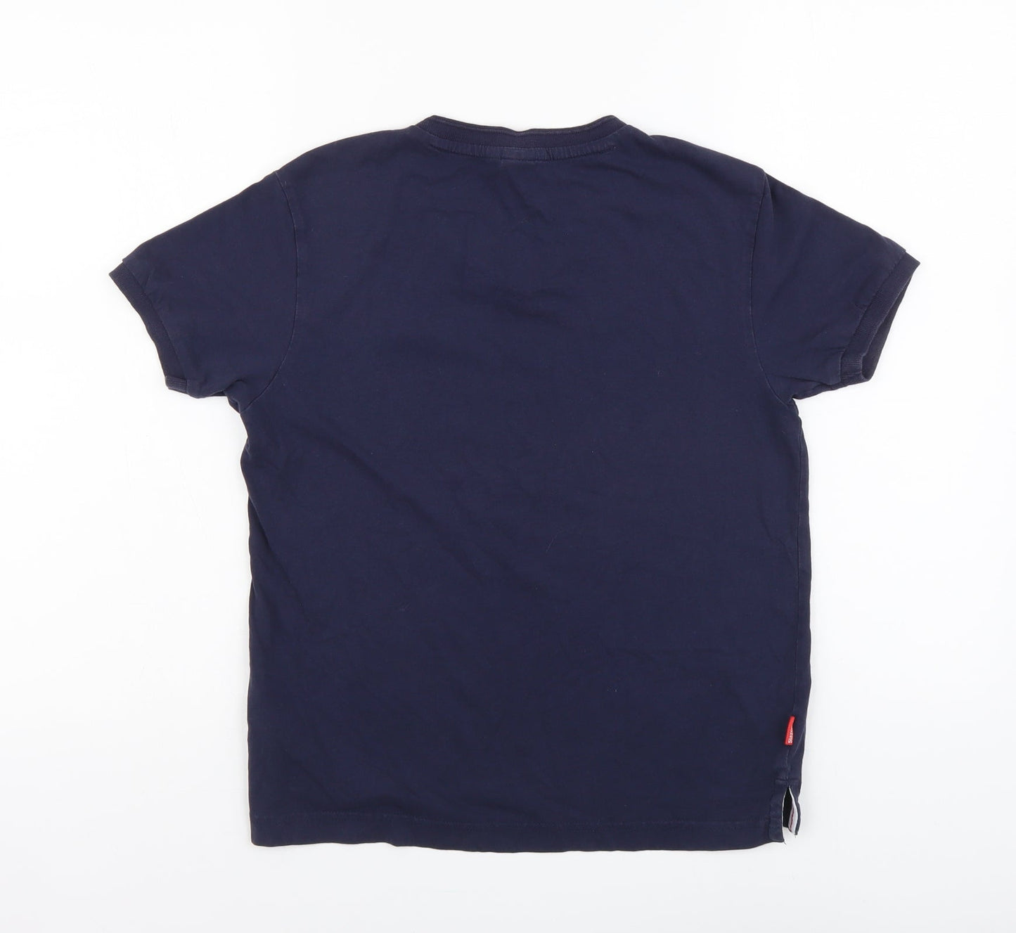 Slazenger Boys Blue Cotton Basic T-Shirt Size 9-10 Years V-Neck Pullover