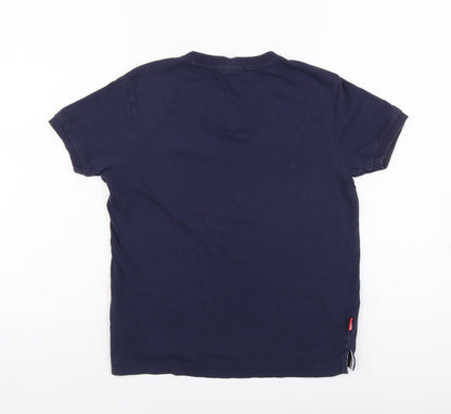 Slazenger Boys Blue Cotton Basic T-Shirt Size 9-10 Years V-Neck Pullover
