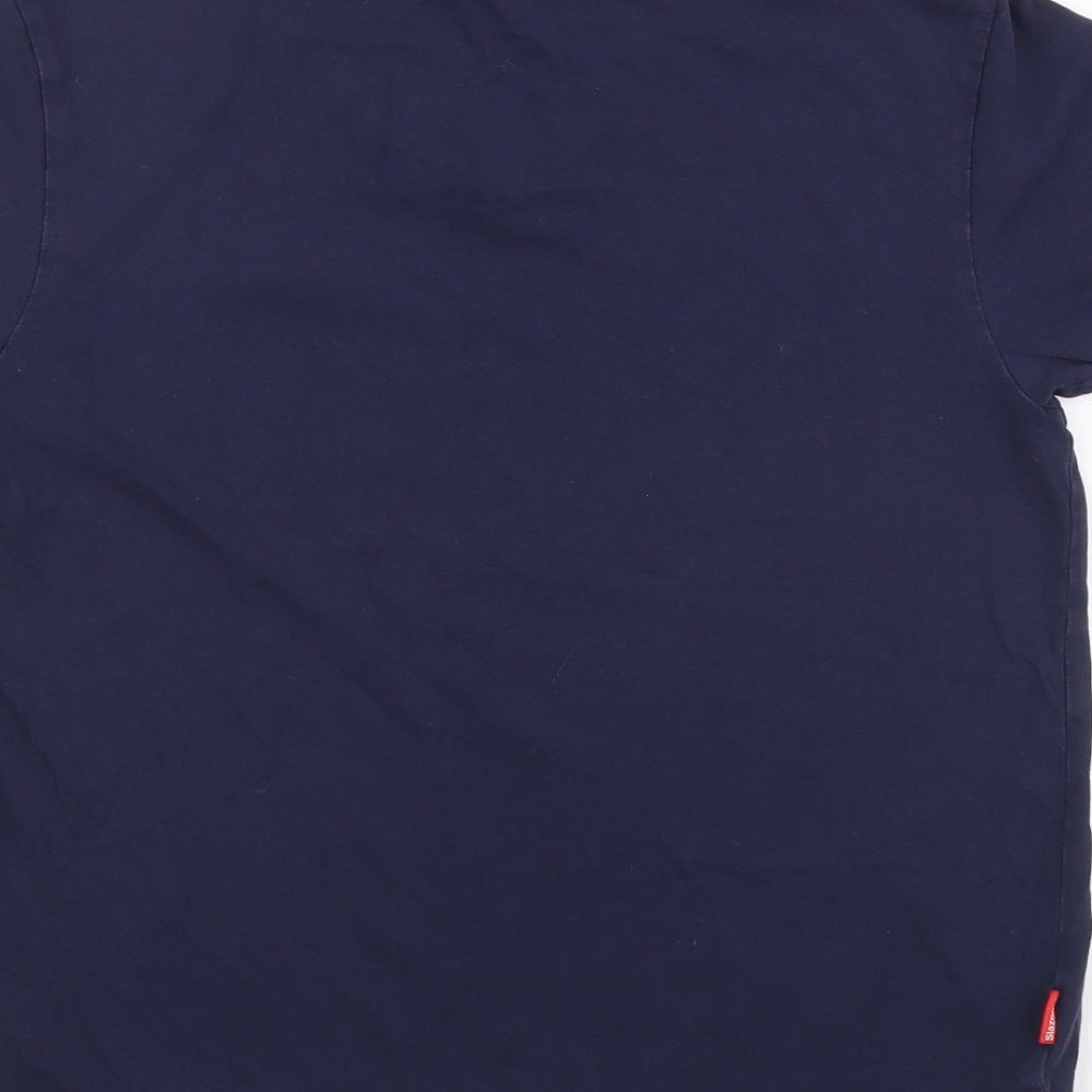 Slazenger Boys Blue Cotton Basic T-Shirt Size 9-10 Years V-Neck Pullover